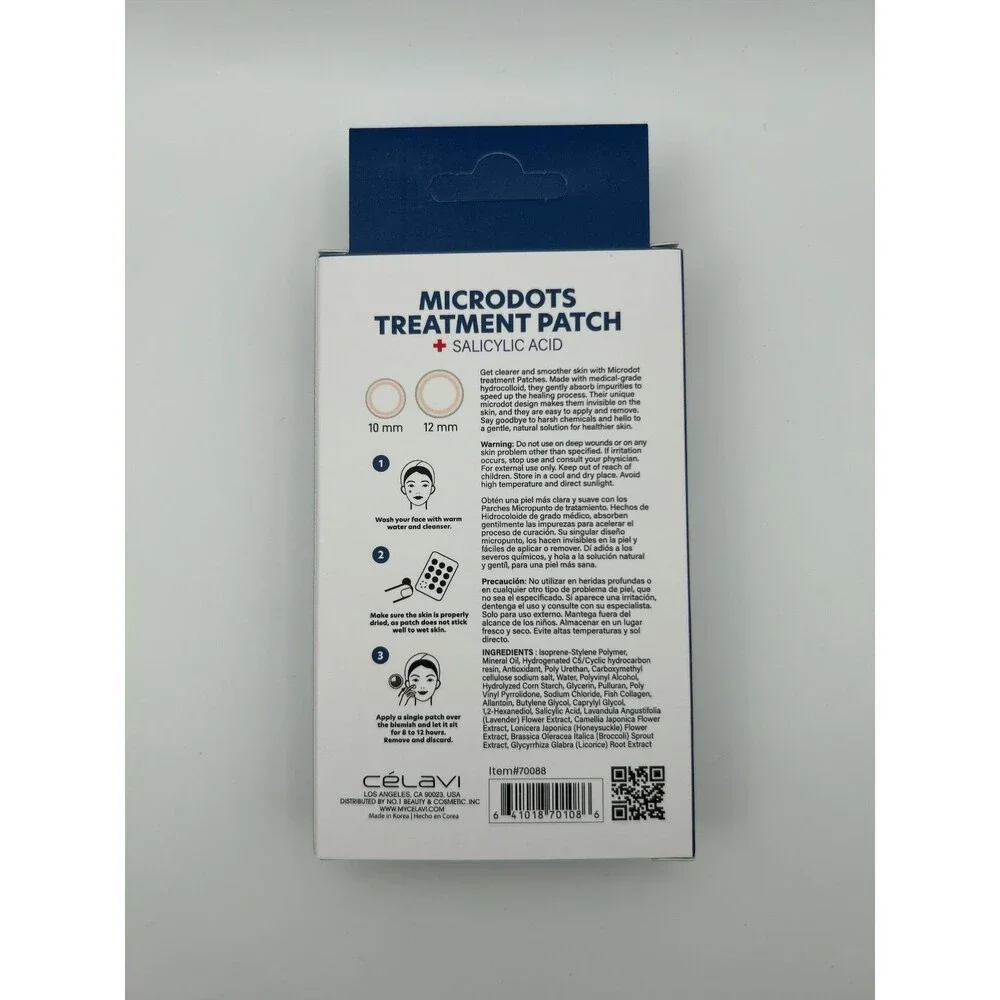 Celavi Microdots Treatment Patch Salicylic Acid Acne Pimple Cover 36 ct K-Beauty